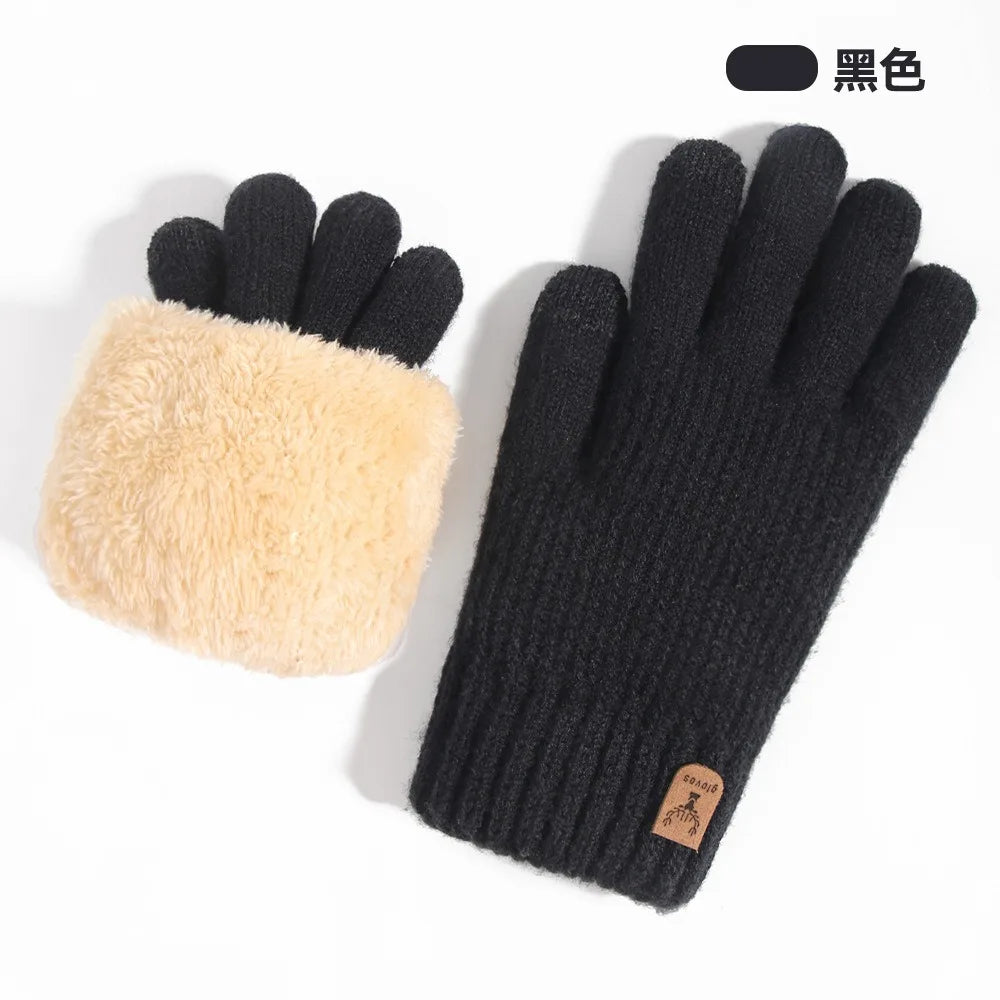 Women's Thermal Touchscreen Gloves - Cable Knit Fleece Lined, Soft Warm Winter for Outdoor Riding Commuting, Autumn Winter