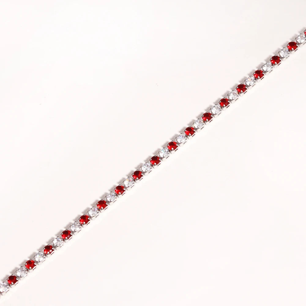 Collier tennis zircones colorées doré