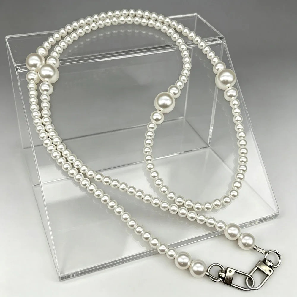 Chaîne de téléphone perles blanches – Bandoulière