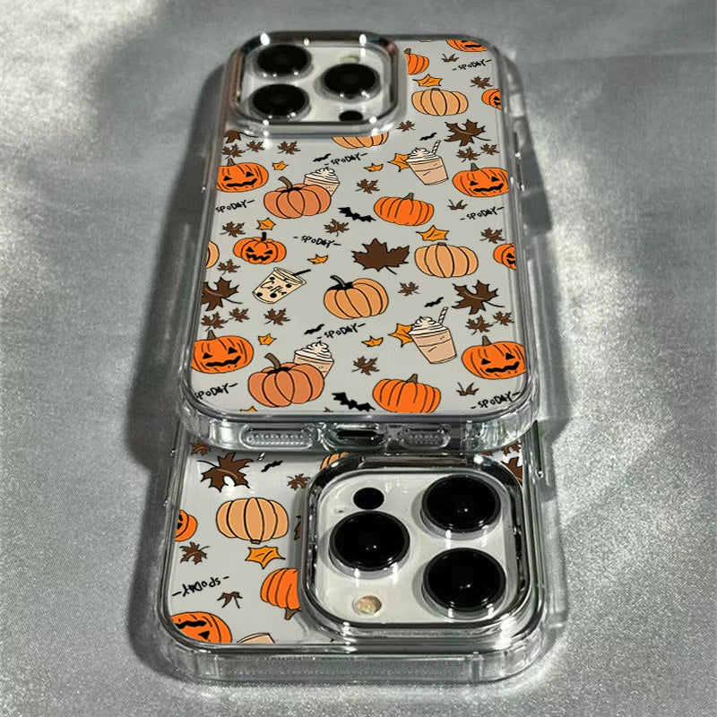 Coque Automne Feuilles & Citrouilles pour iPhone 11/12/13/14/15/16/17/18 Pro Max