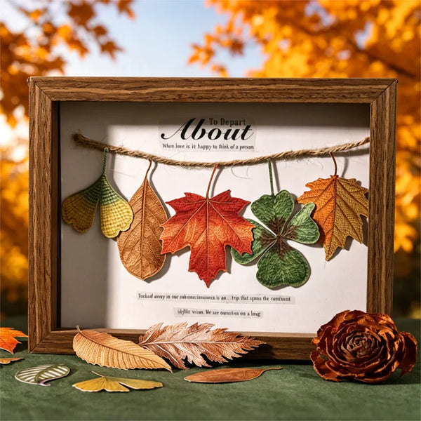 Autocollants feuilles d'automne style tricot (lot de 20, 6 modèles)