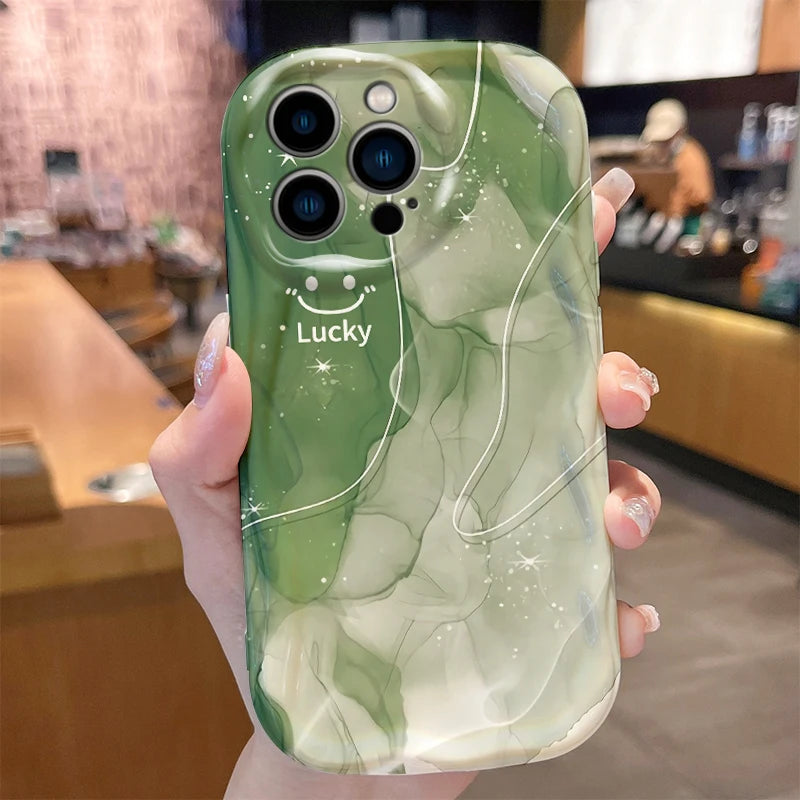 Coque marbrée en silicone pour iPhone