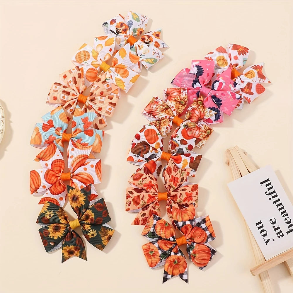 Barrettes nœud d'automne (lot)