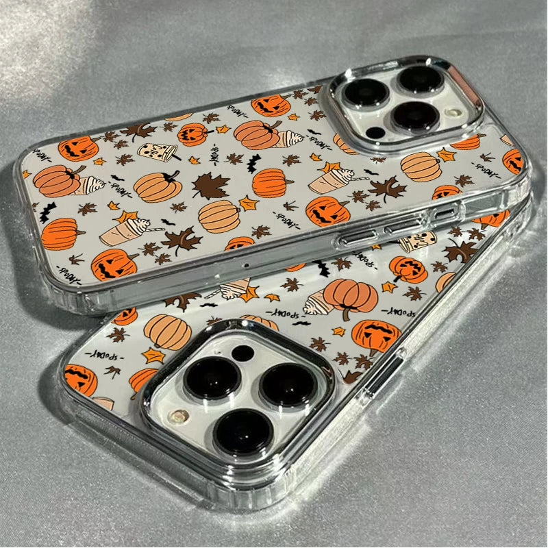 Coque Automne Feuilles & Citrouilles pour iPhone 11/12/13/14/15/16/17/18 Pro Max