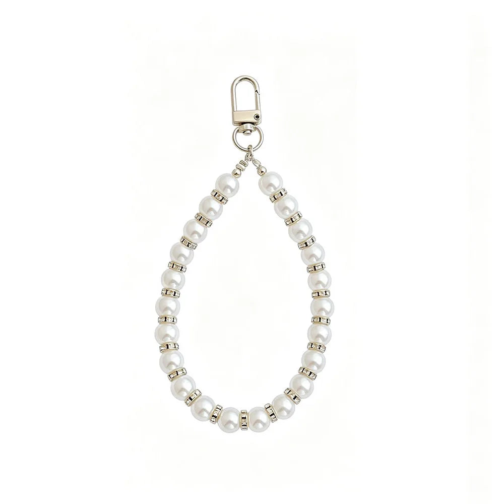Chaîne de téléphone perles blanches – Bandoulière