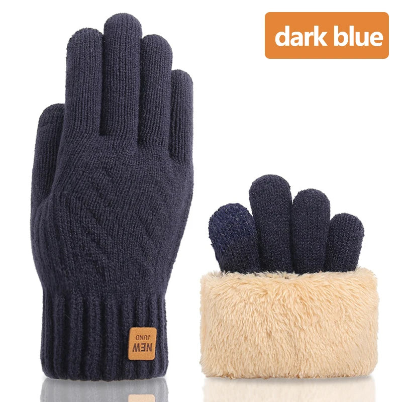 Women's Thermal Touchscreen Gloves - Cable Knit Fleece Lined, Soft Warm Winter for Outdoor Riding Commuting, Autumn Winter
