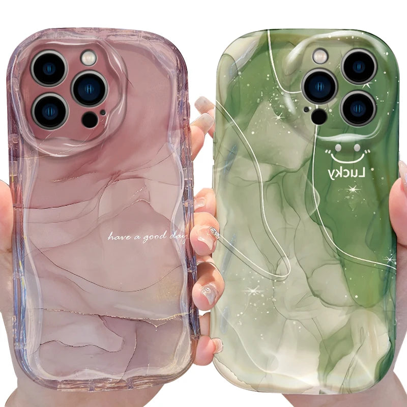 Coque marbrée en silicone pour iPhone