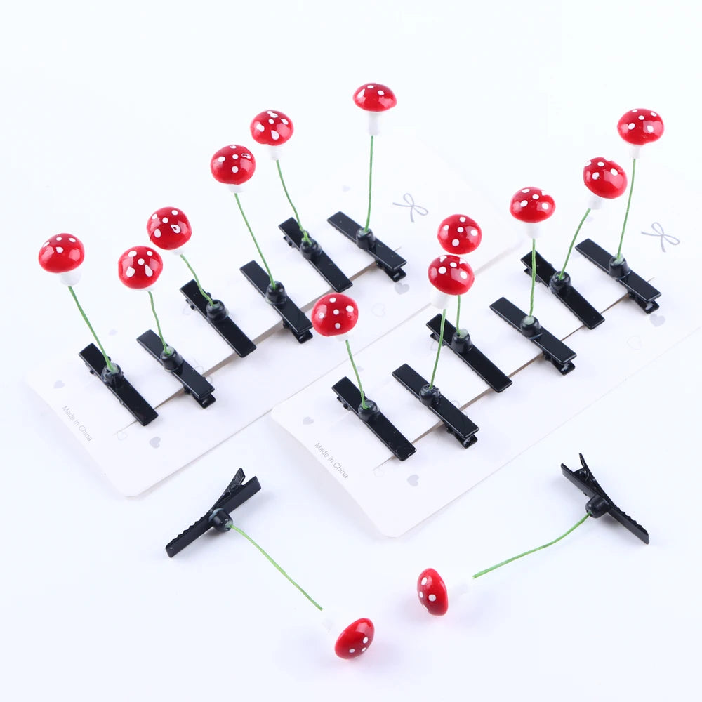 10/30/50Pcs/Lot Fashion Cute Funny Plant Butterfly Hairpin Women Girl Creative Grass Flower Mushroom Clip Headwear Accessories