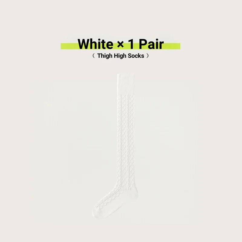 1/3/5 Pairs Women Winter Thermal Thigh High Socks Wool Blend Over Knee Warm Knitted Socks Fashion Slimming Knee High Boot Socks