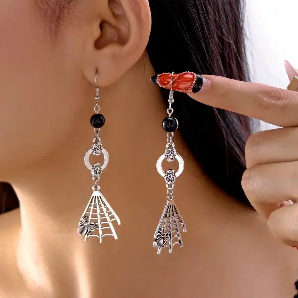 Boucles d'oreilles chauve-souris cristal rouge – Halloween