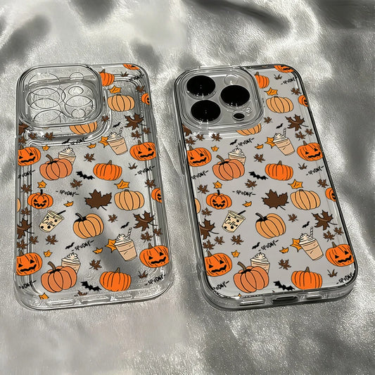 Coque Automne Feuilles & Citrouilles pour iPhone 11/12/13/14/15/16/17/18 Pro Max
