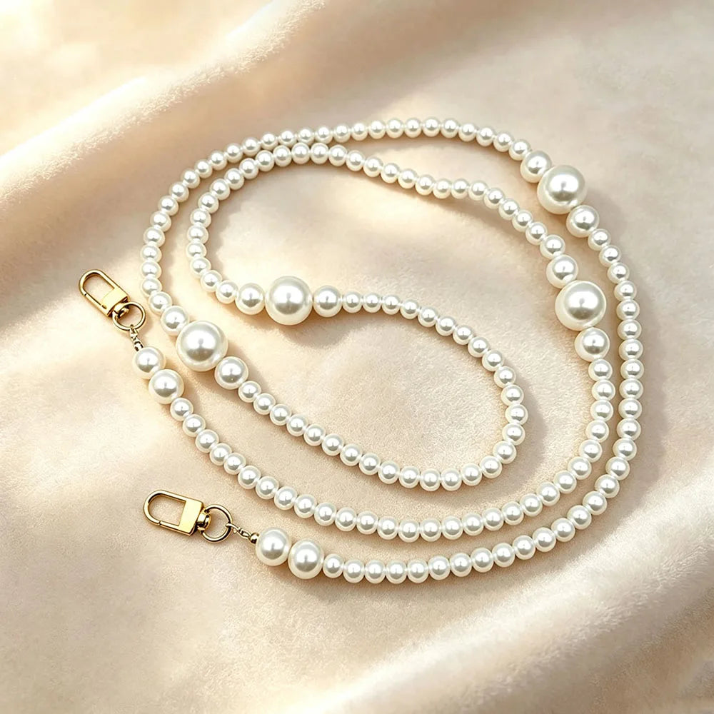 Chaîne de téléphone perles blanches – Bandoulière