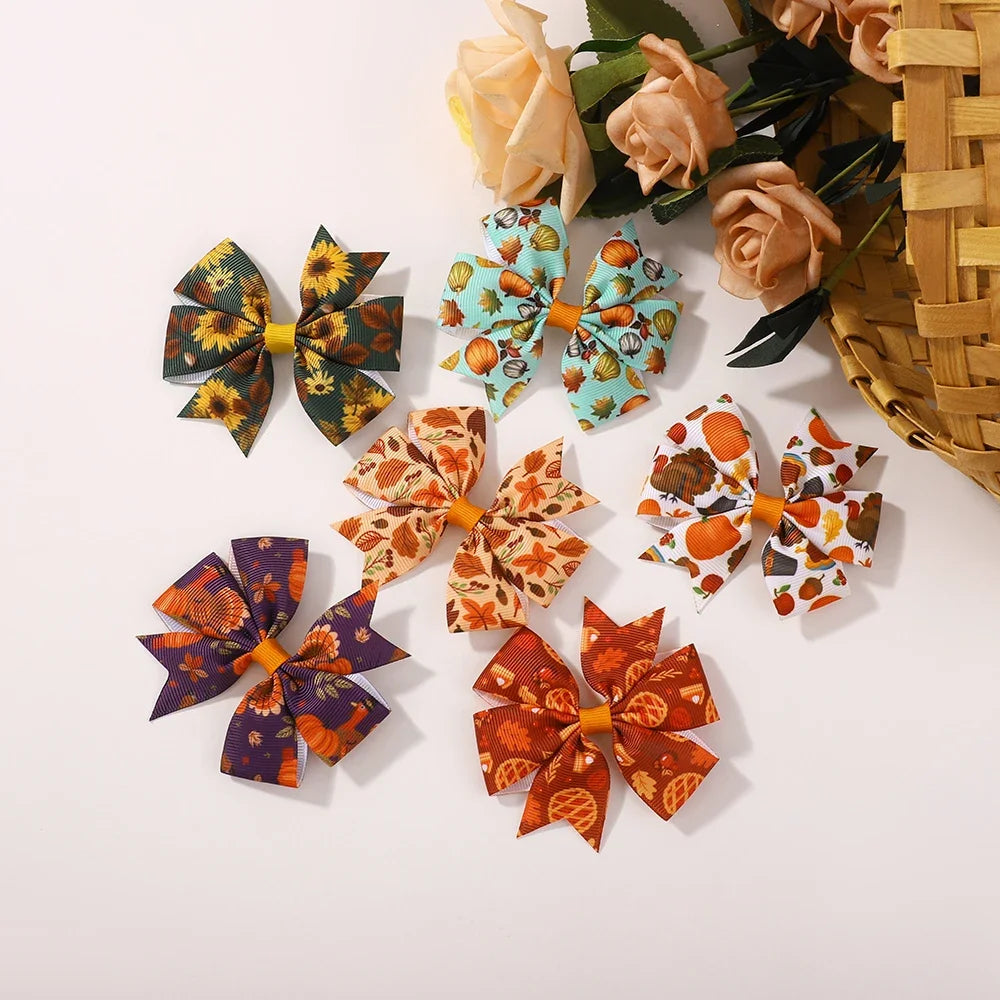 Barrettes nœud d'automne (lot)