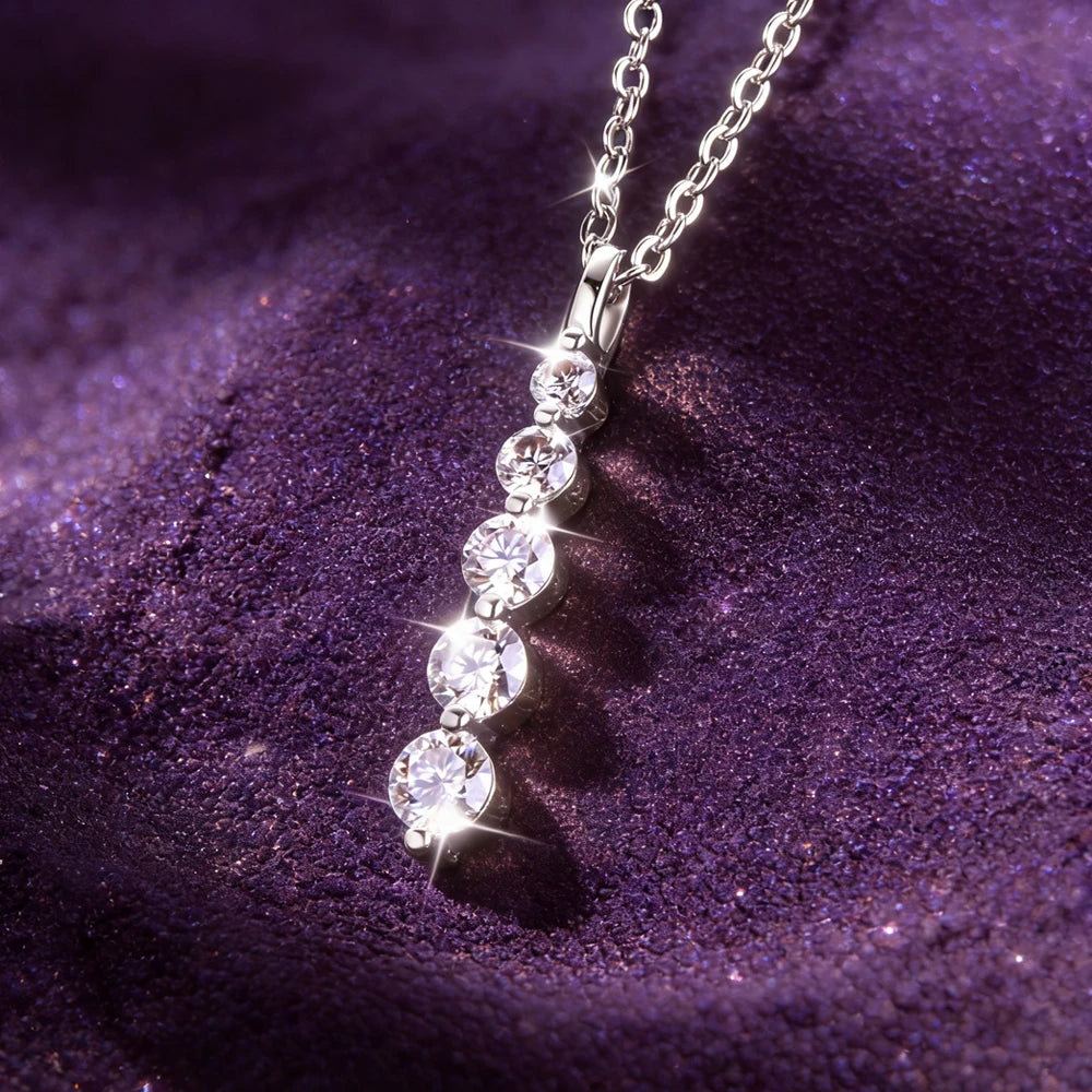 Collier barre moissanite doré