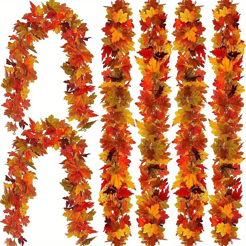 Guirlande de feuilles d'automne artificielle – 2 m