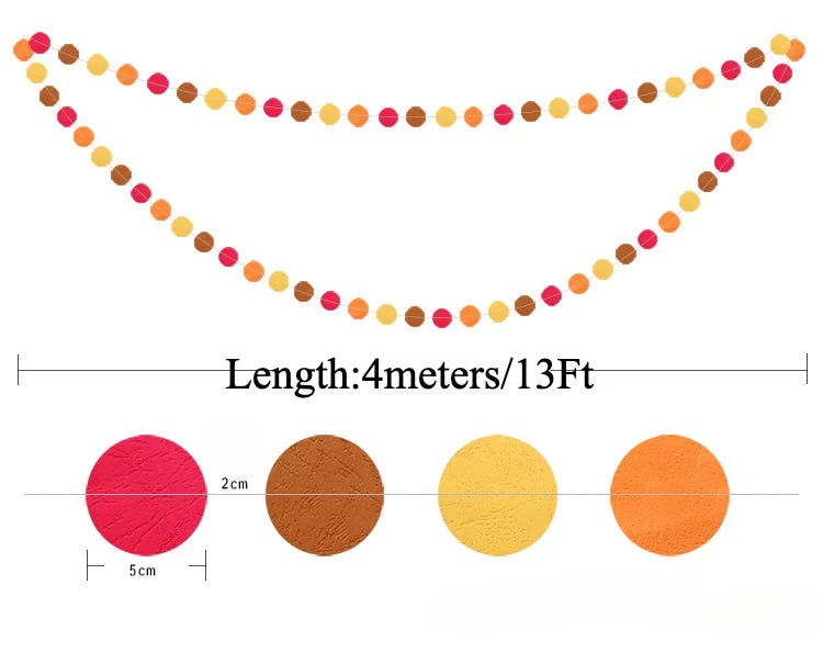 Orange Beige Boho Pom Pom Flower Fall Thanksgiving Banner Heart Tassel Garlands Balloons Hanging Autumn Harvest Wedding Decor