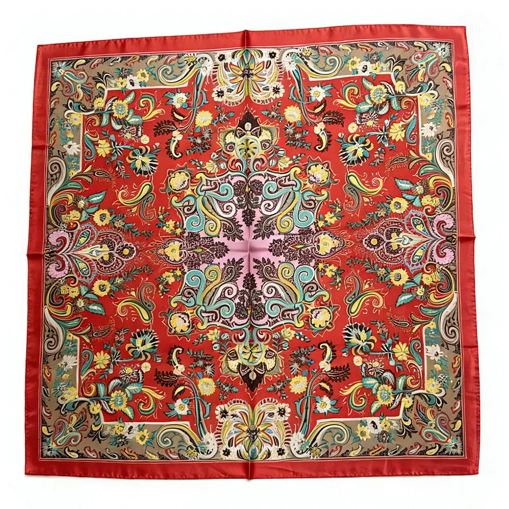 Foulard carré en satin 90 cm