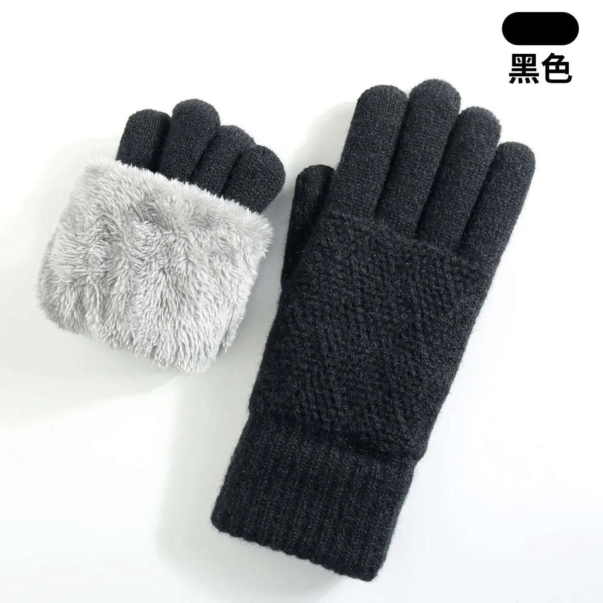 Women's Thermal Touchscreen Gloves - Cable Knit Fleece Lined, Soft Warm Winter for Outdoor Riding Commuting, Autumn Winter