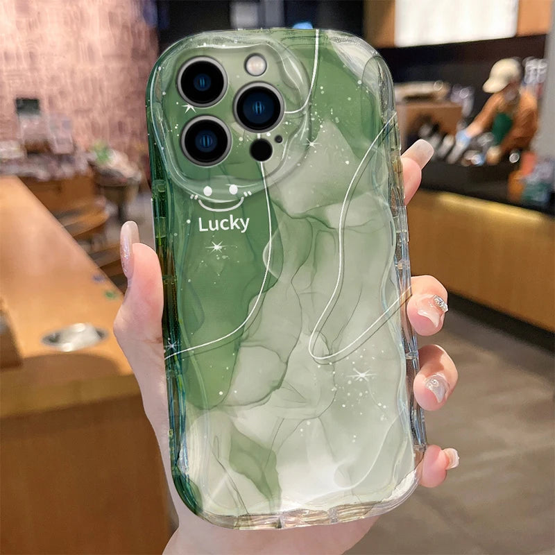 Coque marbrée en silicone pour iPhone