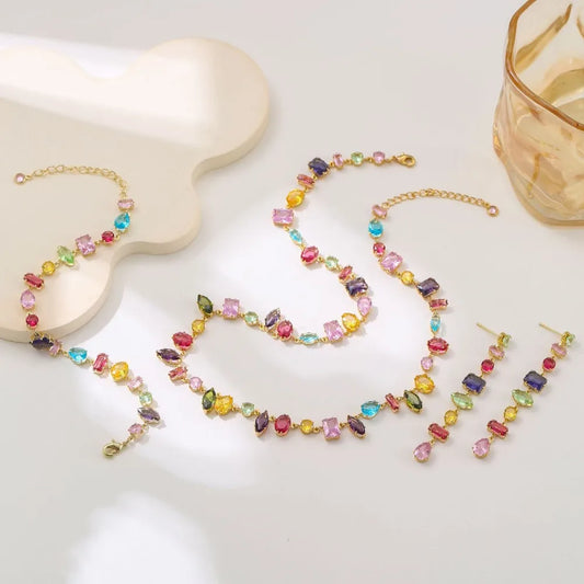 Collier pendentif multicolore doré