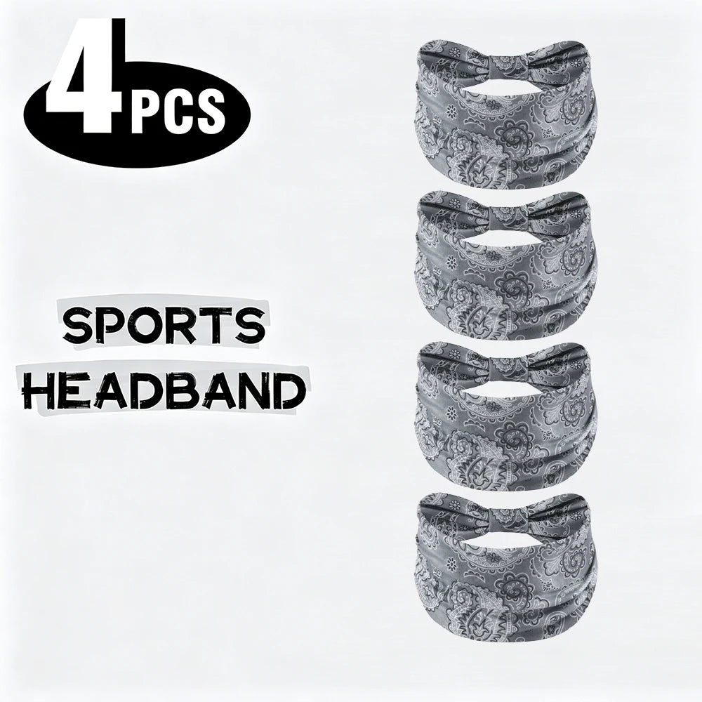 Bohemian Paisley Print Turban Headband Soft Elastic Hairband Women Wide Headwrap Travel Beach Sport Hair Accessories