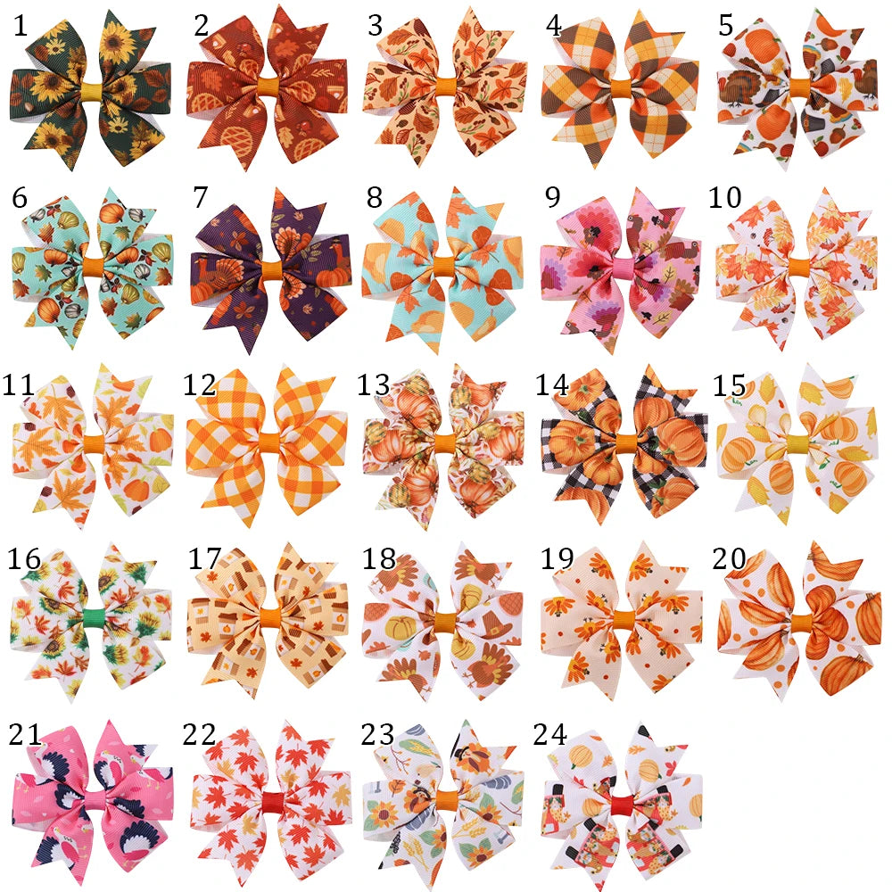 Barrettes nœud d'automne (lot)