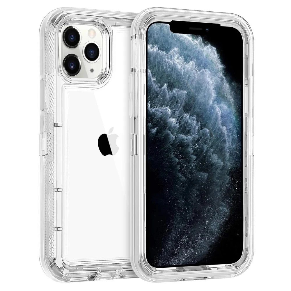Coque Renforcée 3-en-1 Antichoc pour iPhone 11/12/13/14/15/16/17/18 Pro Max