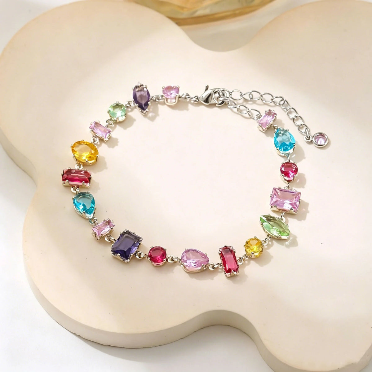 Collier pendentif multicolore doré
