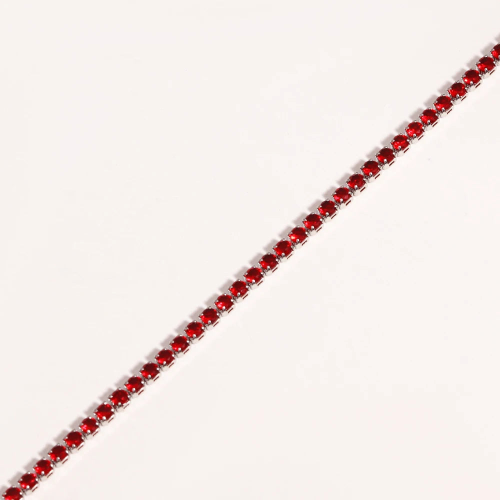 Collier tennis zircones colorées doré