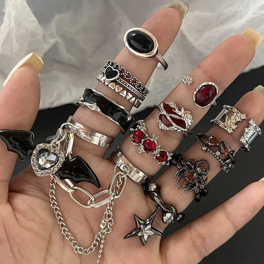 Bague araignée noire – Style gothique pour femme