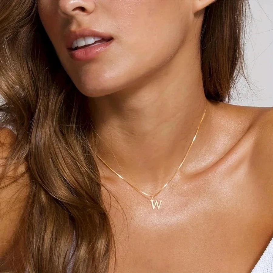 Collier initiale personnalisée doré