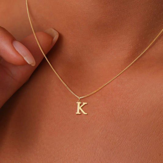 Collier initiale personnalisée doré