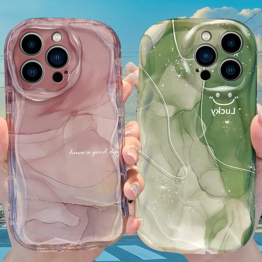 Coque marbrée en silicone pour iPhone
