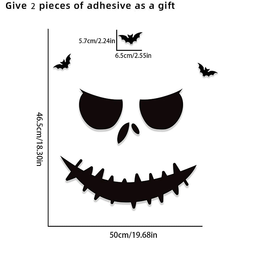 Stickers de fenêtre Halloween – Fantômes, citrouilles et chapeaux de sorcière