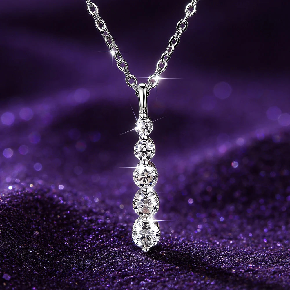 Collier barre moissanite doré
