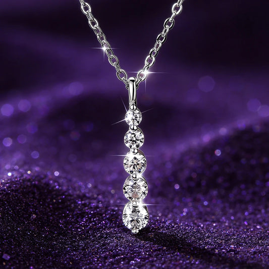 Collier barre moissanite doré