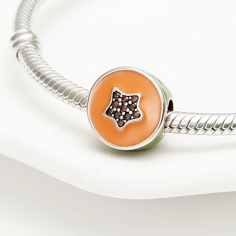 925 Sterling Silver Shiny Zircon Autumn Squirrel Maple Leaf Beads Suitable Fit Pan Original Bracelet DIY Anniversary