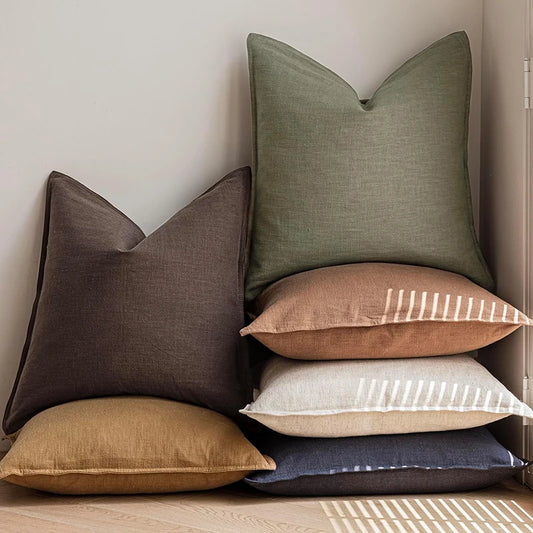Housse de coussin bohème en ramie