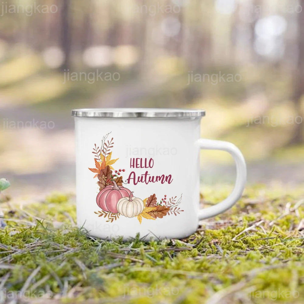 Mug émail citrouille « It's Fall Y'all »