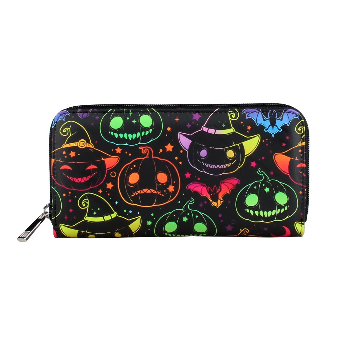 Portefeuille long citrouilles colorées – Halloween pour femme