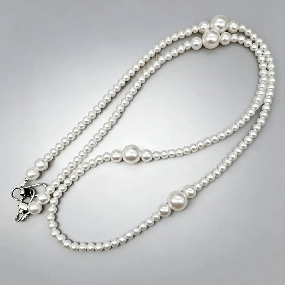 Chaîne de téléphone perles blanches – Bandoulière
