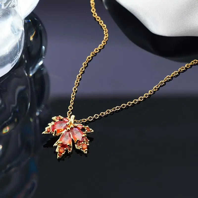Gold Dainty Maple Leaf Necklace Autumn Maple Leaf Pendant Necklace Halloween Christmas Thanksgiving Gift Jewelry