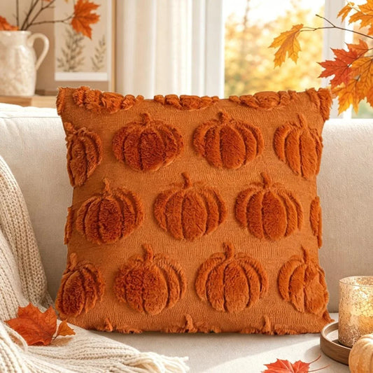 Housse de coussin citrouille Halloween