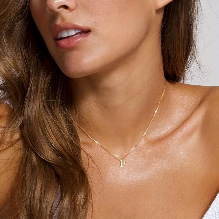Collier initiale personnalisée doré