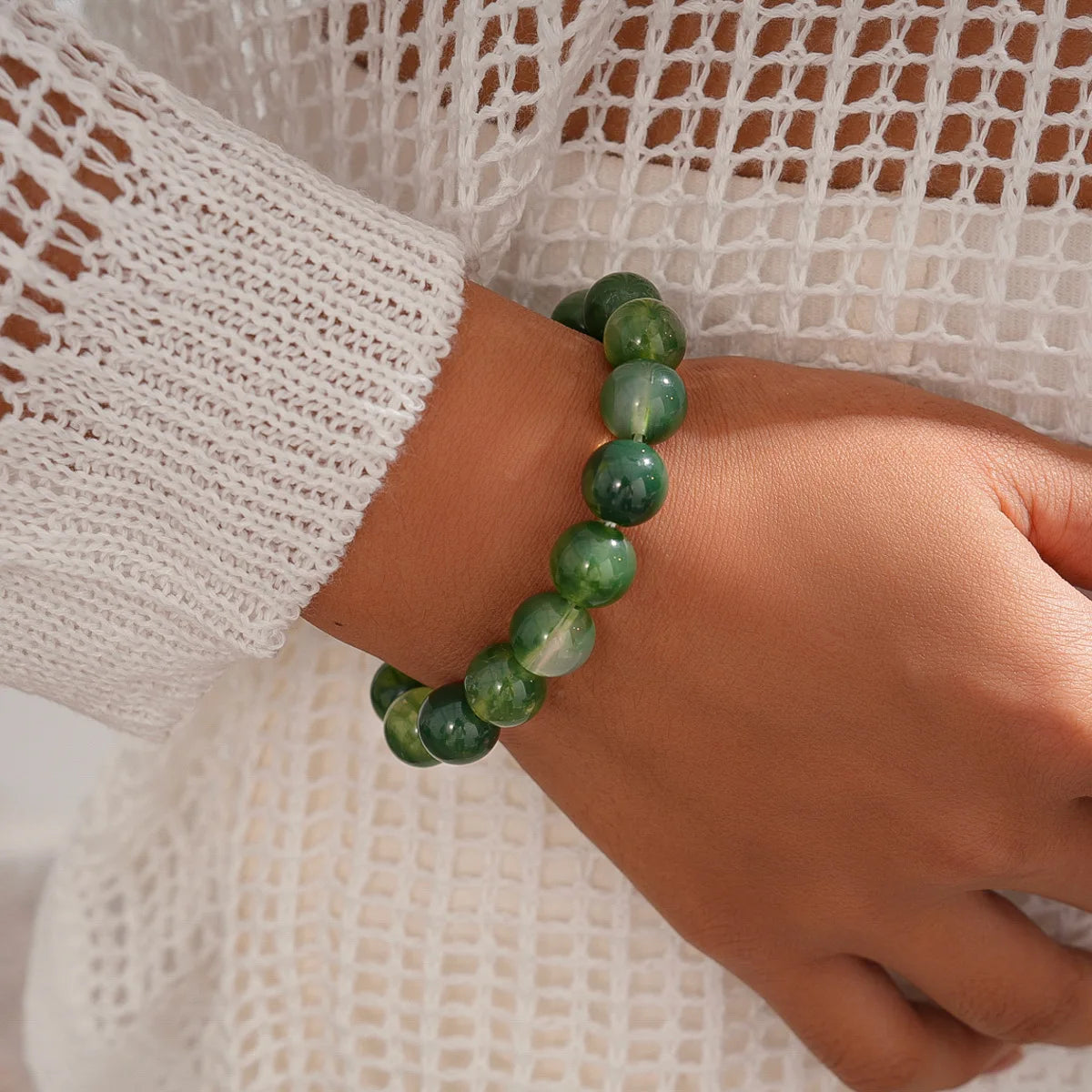 Bracelet élastique perles couleurs d'automne