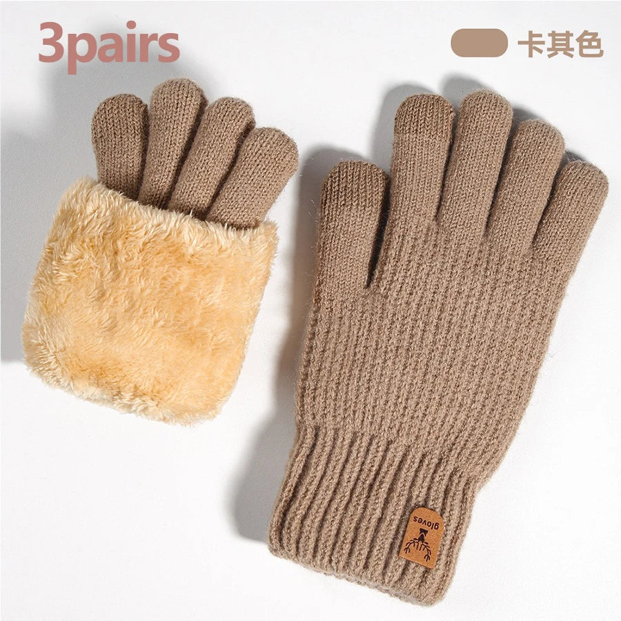 Women's Thermal Touchscreen Gloves - Cable Knit Fleece Lined, Soft Warm Winter for Outdoor Riding Commuting, Autumn Winter