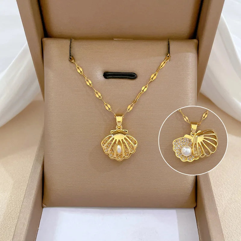 Collier perle coquillage