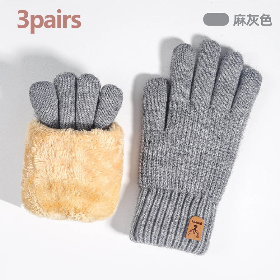 Women's Thermal Touchscreen Gloves - Cable Knit Fleece Lined, Soft Warm Winter for Outdoor Riding Commuting, Autumn Winter
