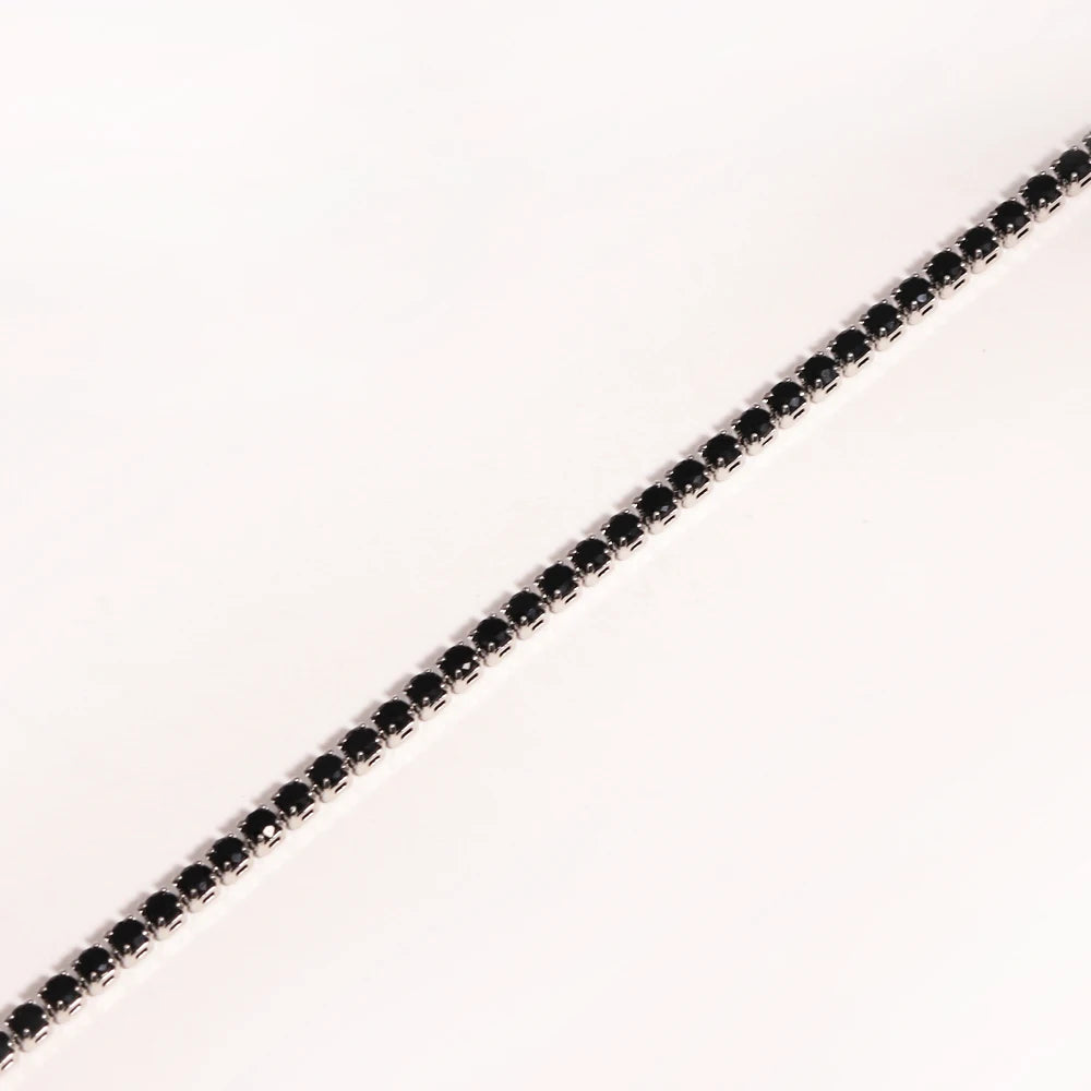 Collier tennis zircones colorées doré