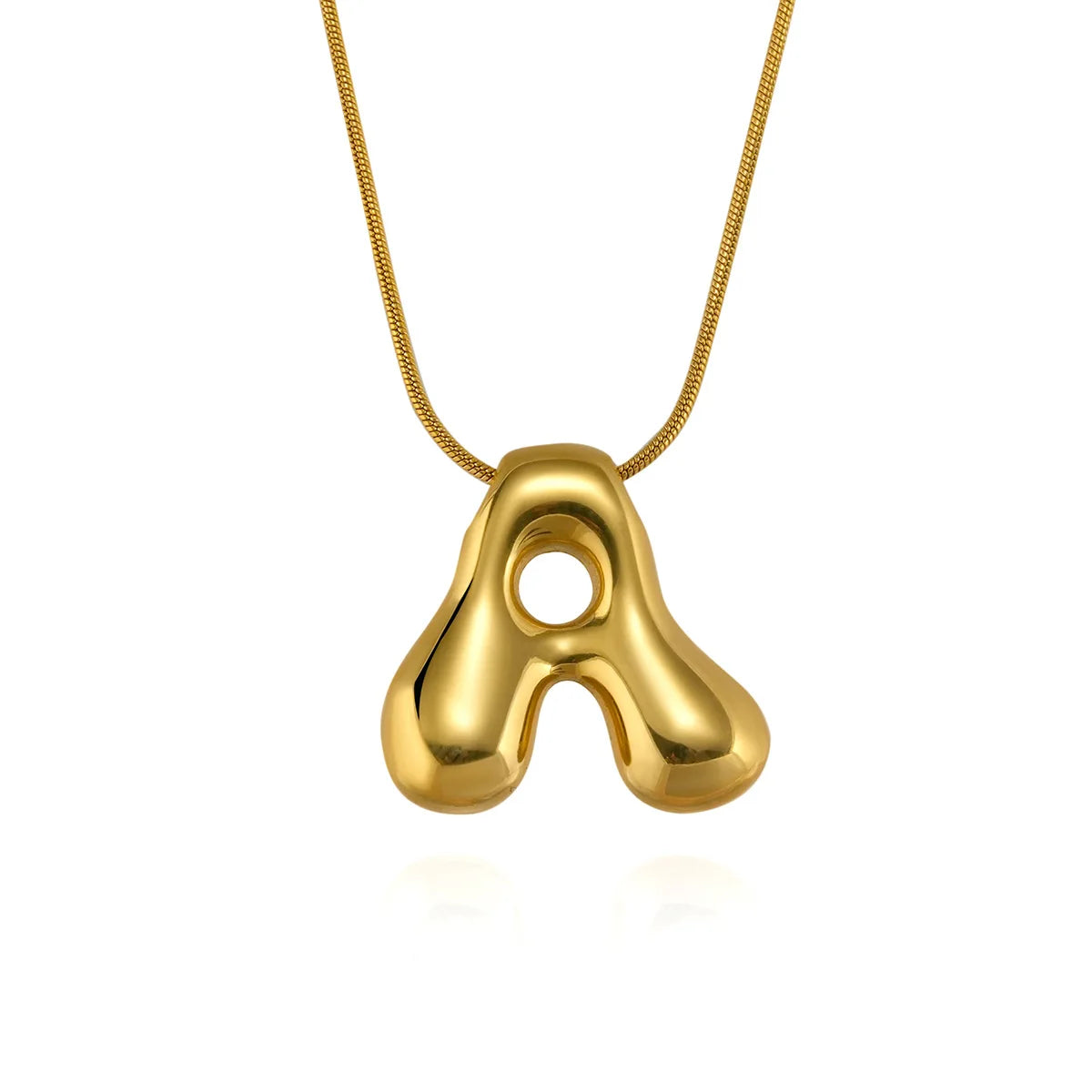 Collier lettre bubble personnalisée doré